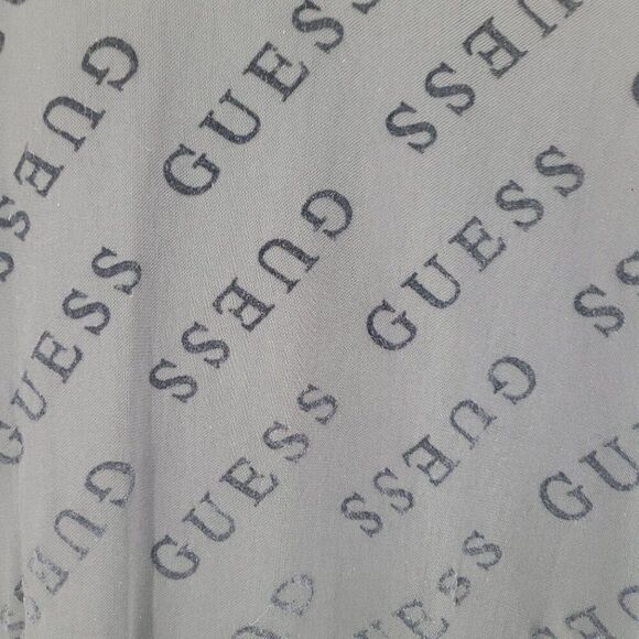 Y2K Guess Black Sheer Mesh Velvet Logo Spell Out Mini Slip‎ Dress Womens Sz M - Picture 2 of 14